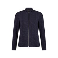 57147- Navy Letter Print Jacket - Habella