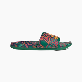 Adidas Adilette Comfort Women's Sportswear Slide -Bold Green/Signal Orange/Vivid Berry