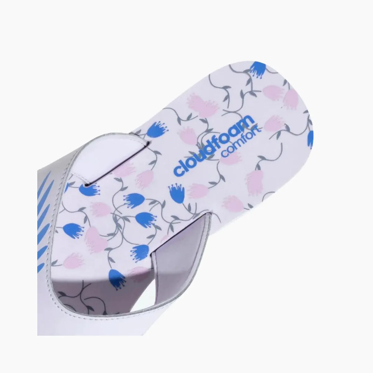 Adidas Cloudfoam Women Sportswear Slide-Silver Dawn/Silver Violet/Bliss Lilac/Blue Fusion