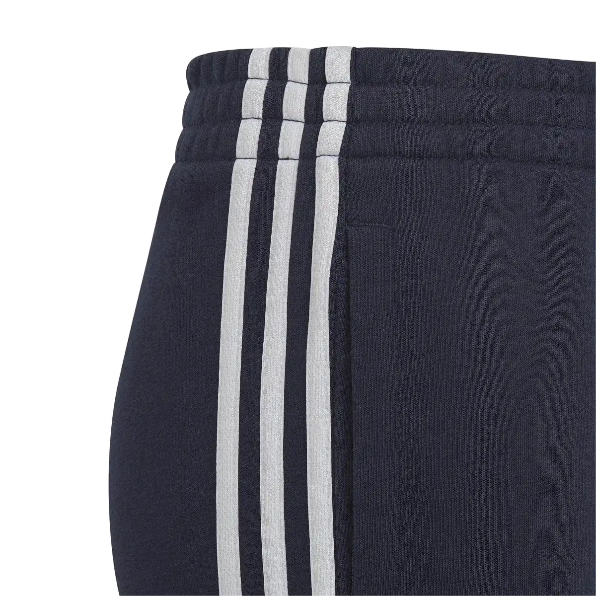 ADIDAS JUNIOR 3 STRIPE FLEECE NAVY TRACKPANTS