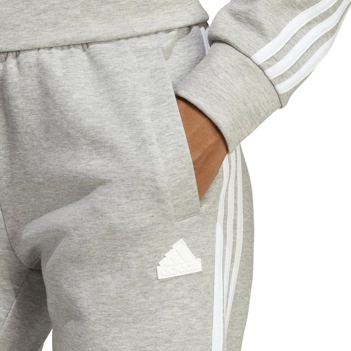 ADIDAS WOMEN'S FUTURE ICONS 3-STRIPES GREY REGULAR TRACKPANTS