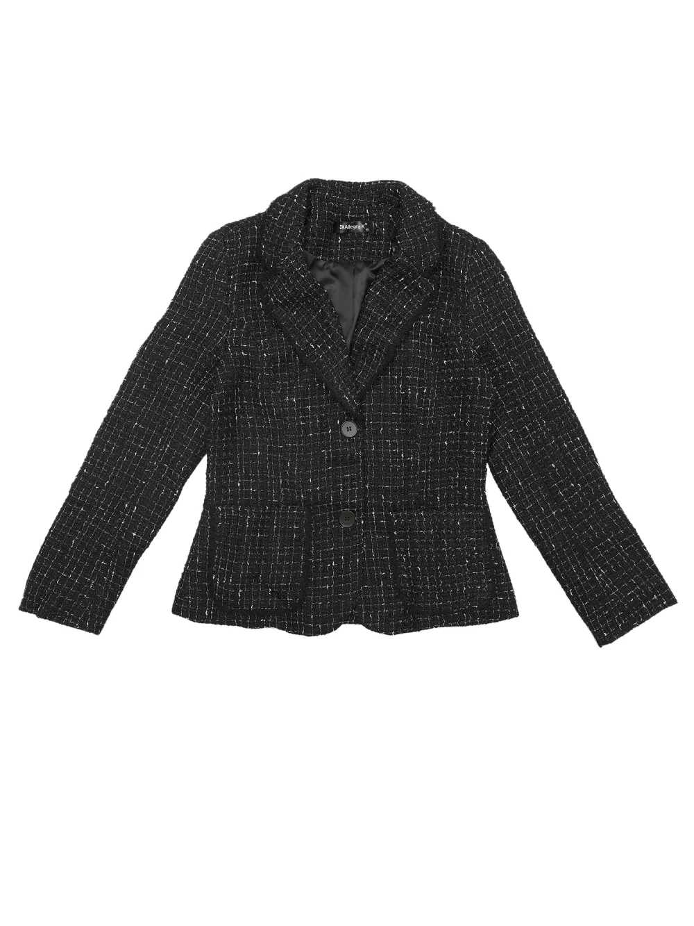 Allegra K- Plaid Tweed Notch Lapel Blazer Jackets