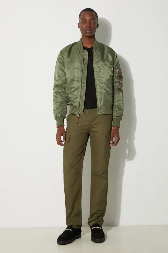 Alpha Industries bomber jacket MA 1 VF 59 men's green color 191118.01