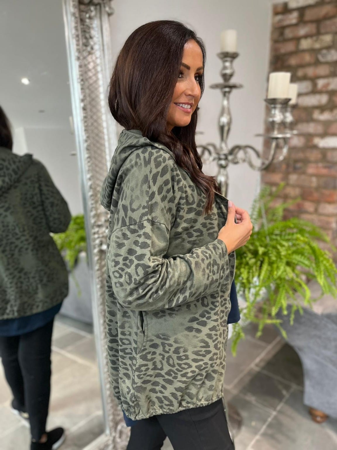 Animal Print Hooded Jacket Lorel