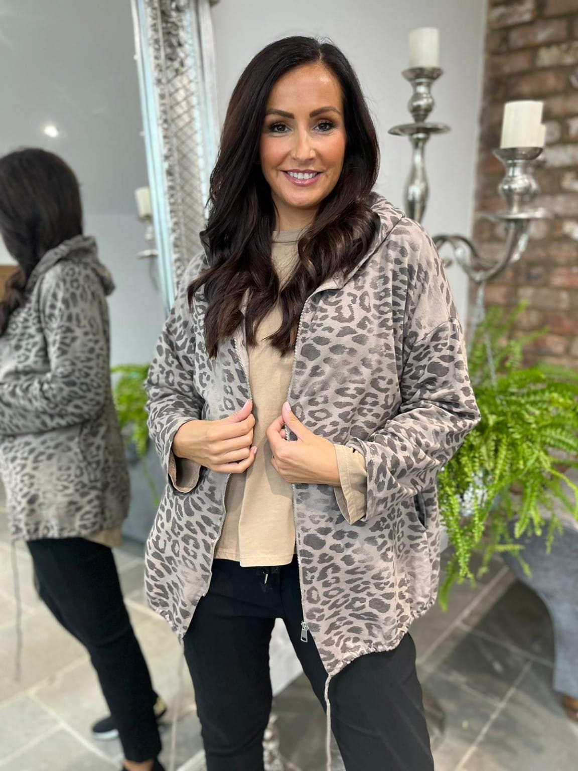 Animal Print Hooded Jacket Lorel