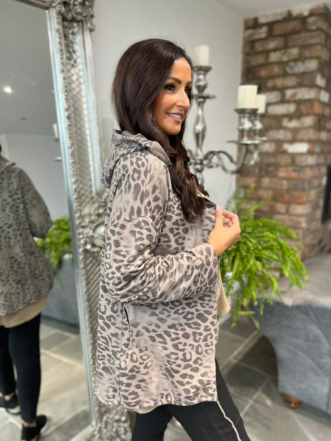 Animal Print Hooded Jacket Lorel