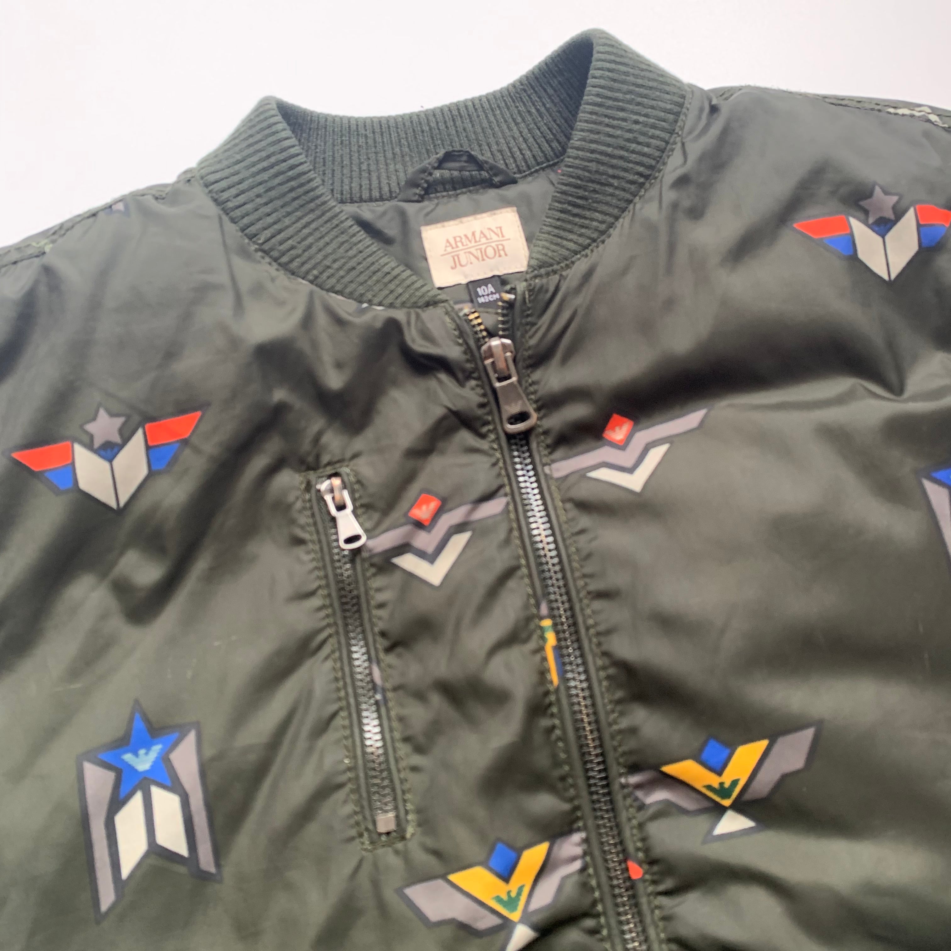 Armani Grey Logo Bomber Jacket: 10 Years