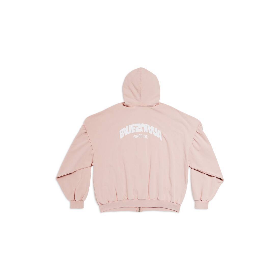 BALENCIAGA  |Back Flip Round Zip-up Hoodie Oversized in Light Pink