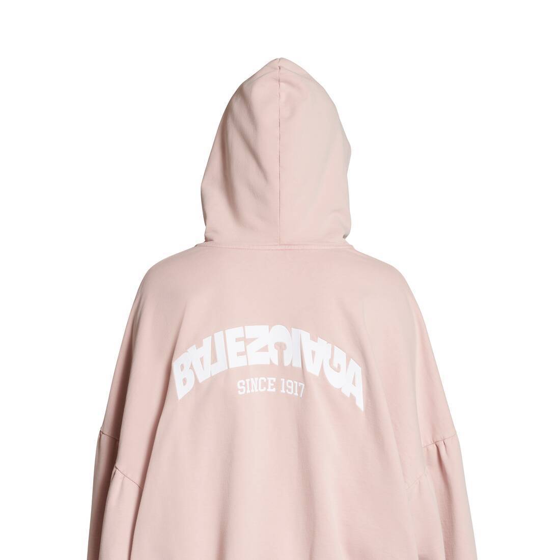 BALENCIAGA  |Back Flip Round Zip-up Hoodie Oversized in Light Pink