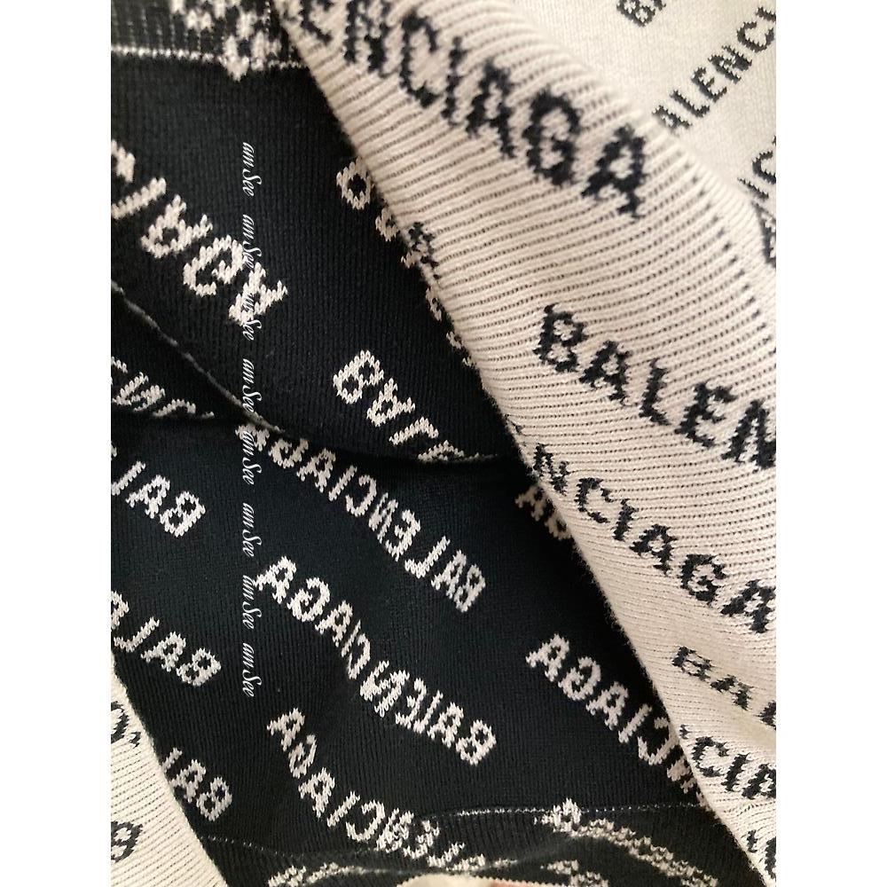 BALENCIAGA  |Men's Mini Allover Logo Sweater in Dark Beige