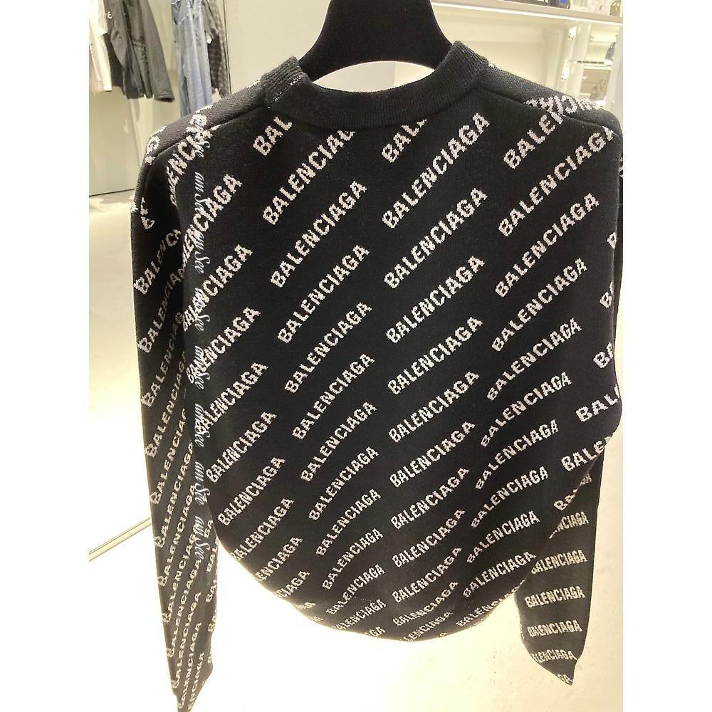 BALENCIAGA  |Women's Mini Allover Logo Sweater in Black