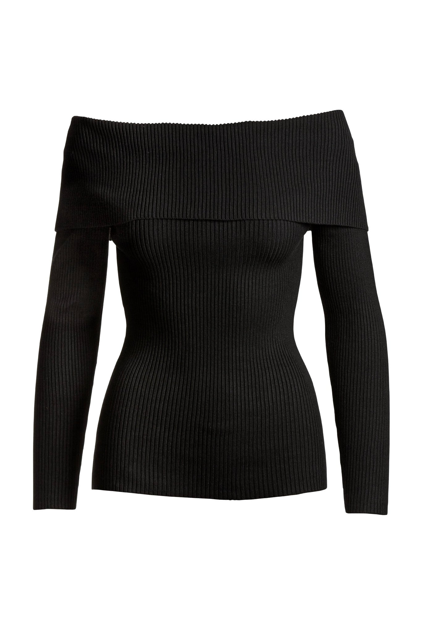 Beyond Basics Ribbed Off The Shoulder Sweater Proper Black