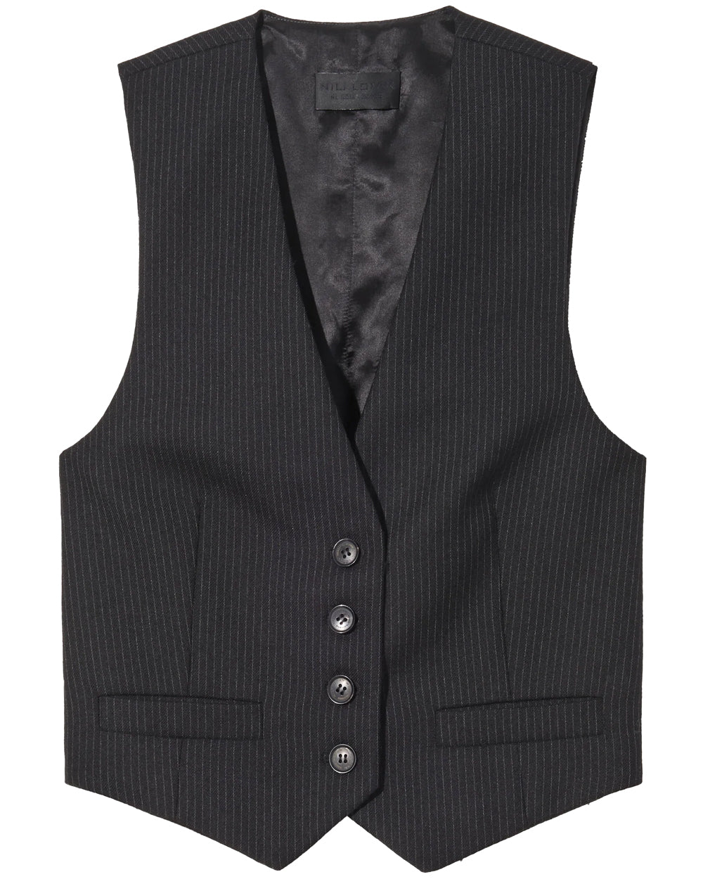 Black Pinstripe Ismael Tailored Vest