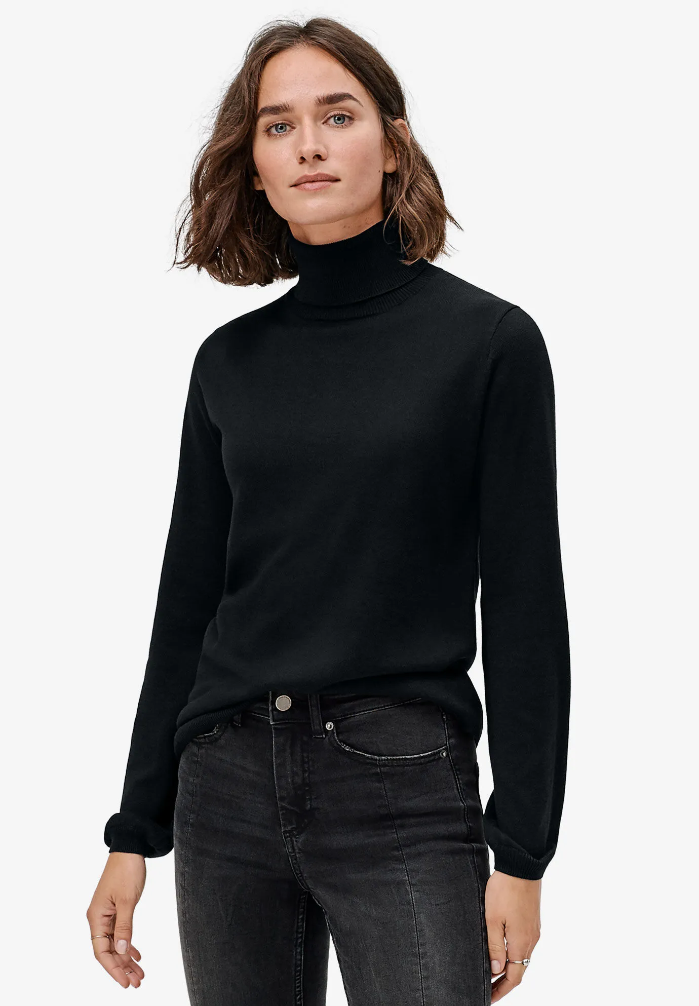 Blouson Sleeve Turtleneck