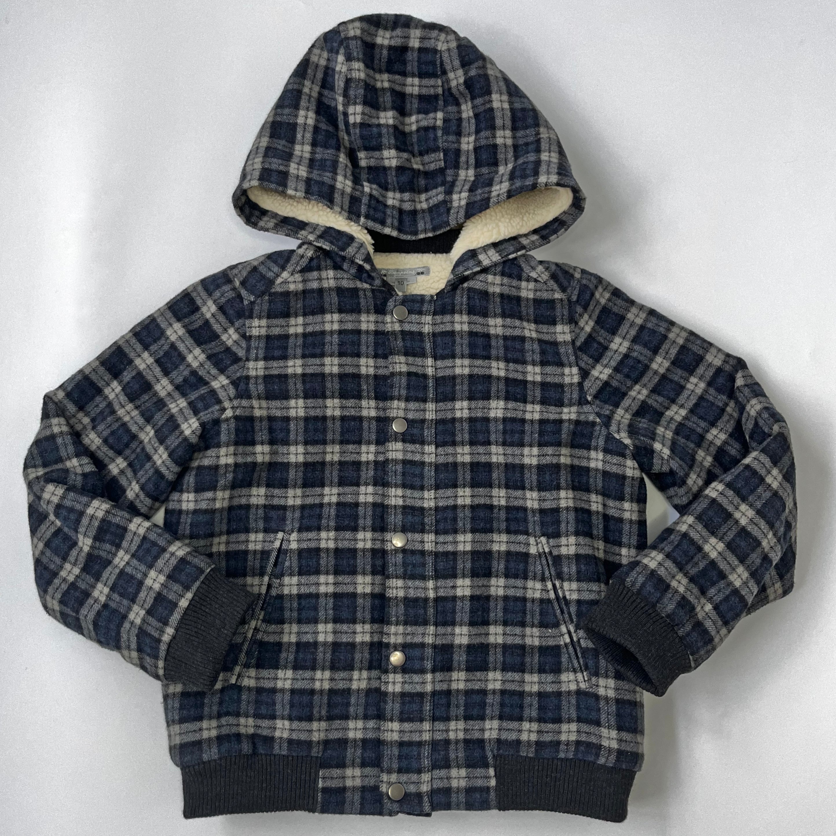 Bonpoint Check Jacket With Faux Shearling Lining: 10 Years