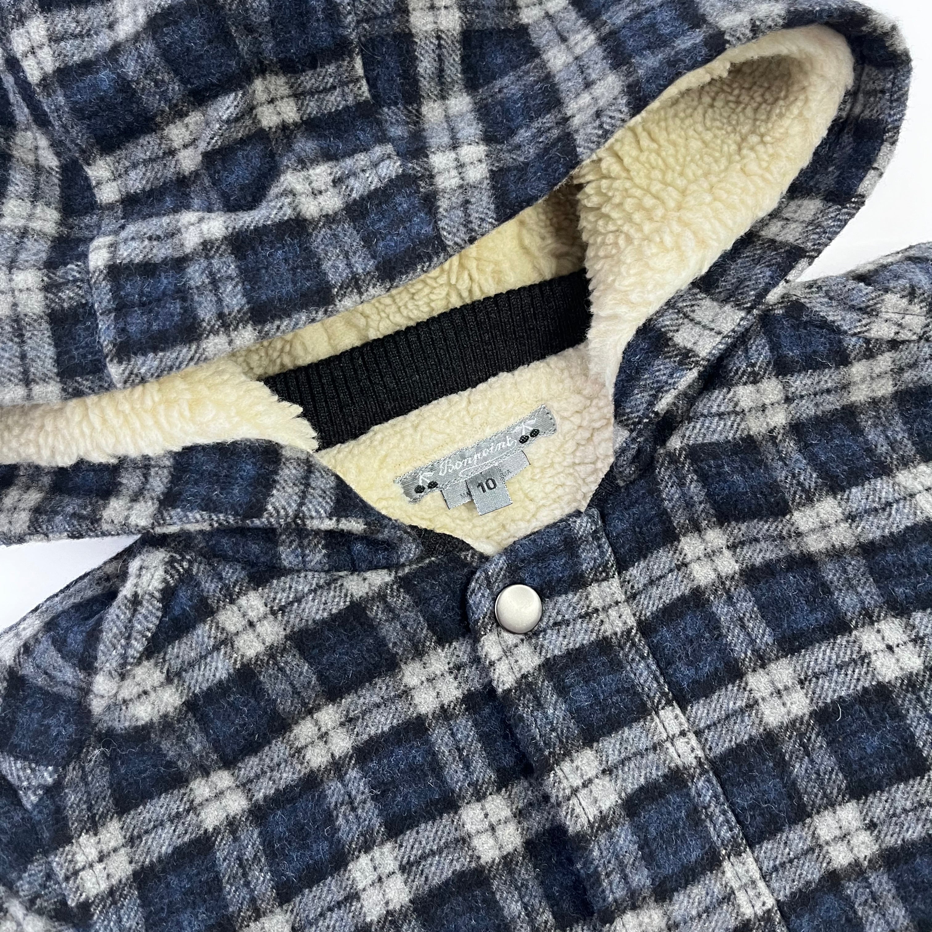 Bonpoint Check Jacket With Faux Shearling Lining: 10 Years