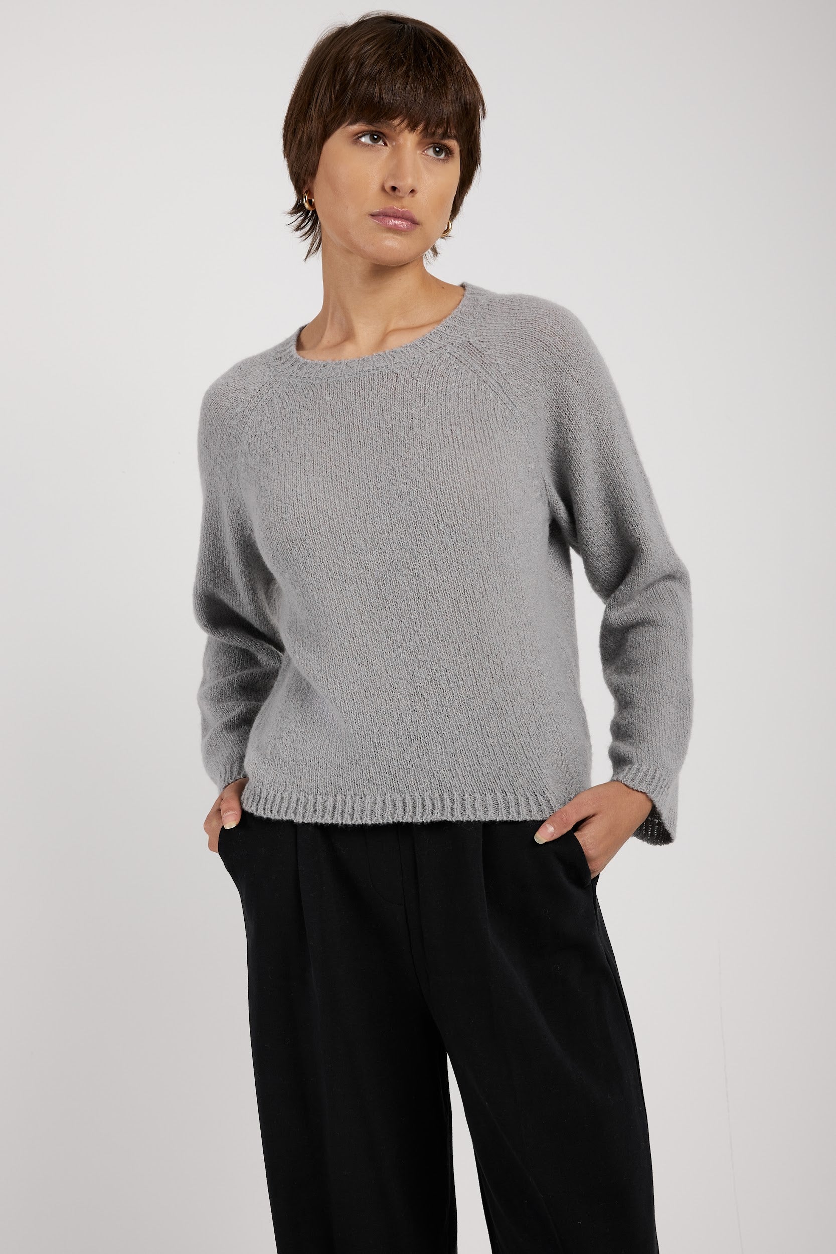 Bouclé Sweater in Heather Grey