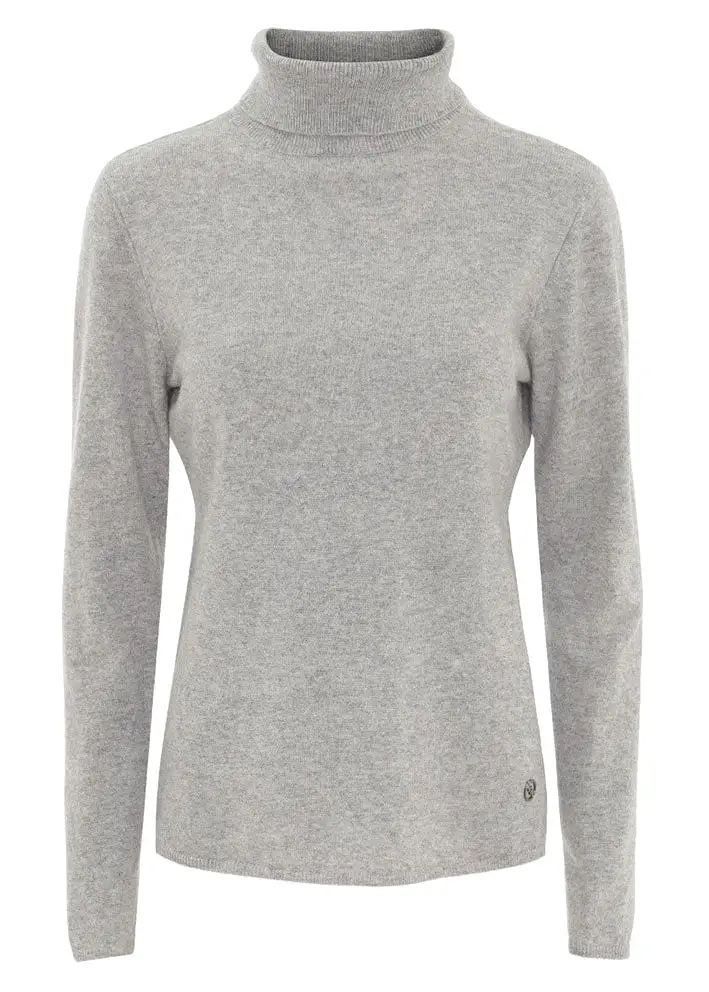 BTF CPH Cashmere Turtleneck - Light Grey Melange