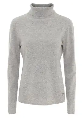 BTF CPH Cashmere Turtleneck - Light Grey Melange