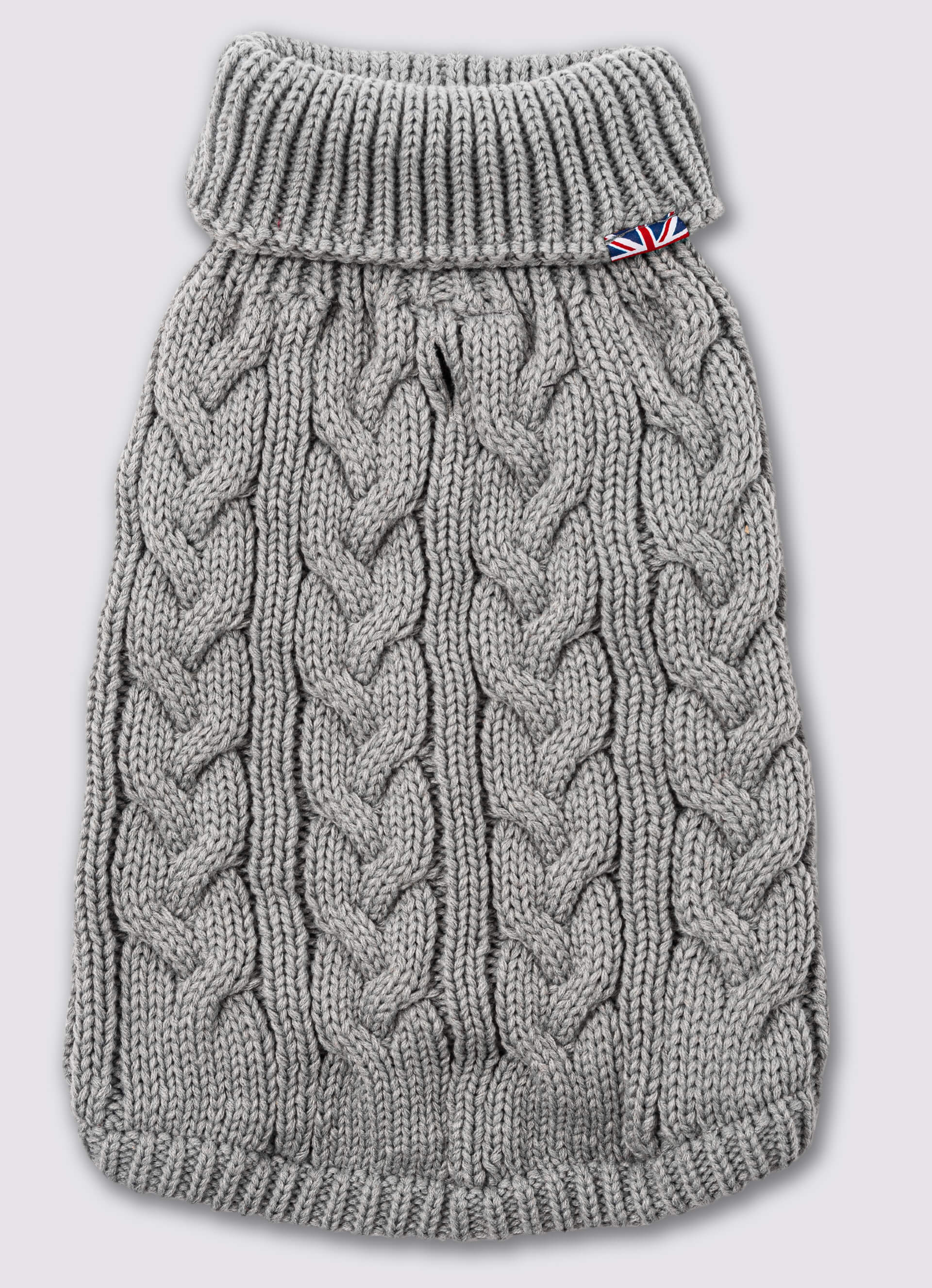 Cable Knit Dog Sweater - Grey