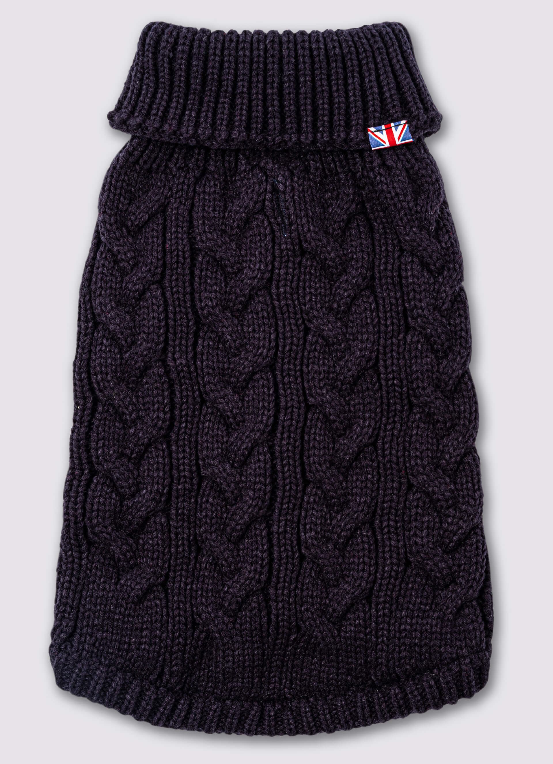 Cable Knit Dog Sweater - Navy