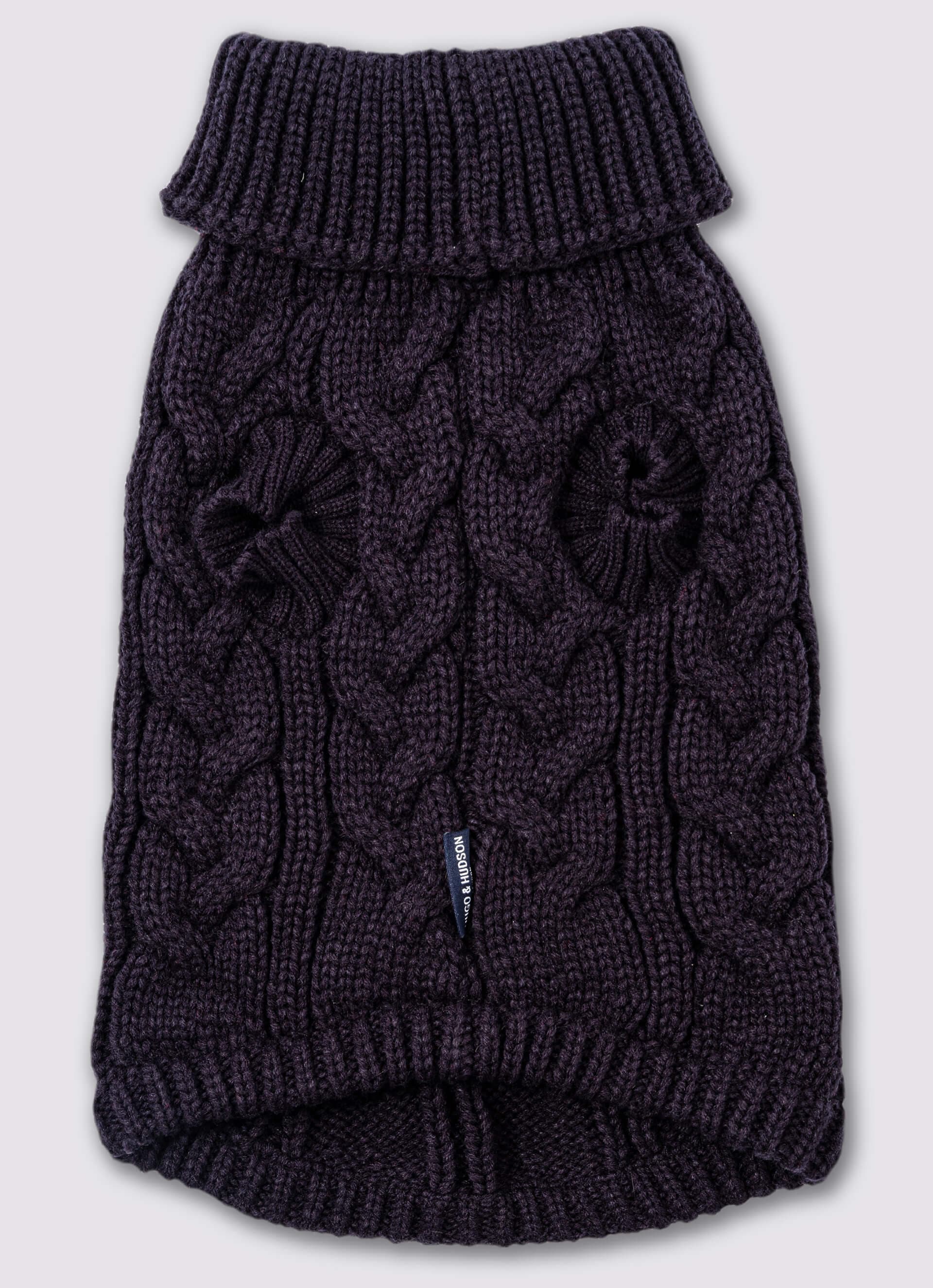 Cable Knit Dog Sweater - Navy