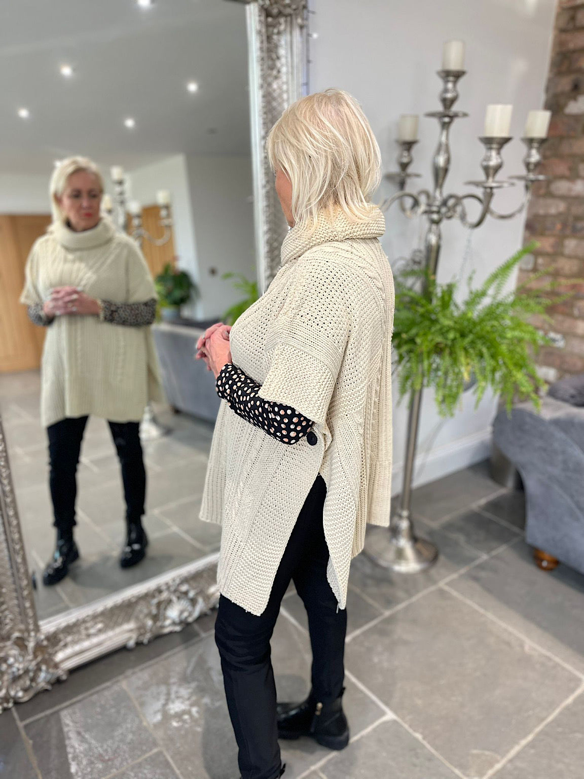 Cable Knit Poncho Jumper Nola