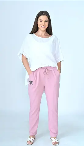 CALI AND CO PINK STAR PANTS CA2254