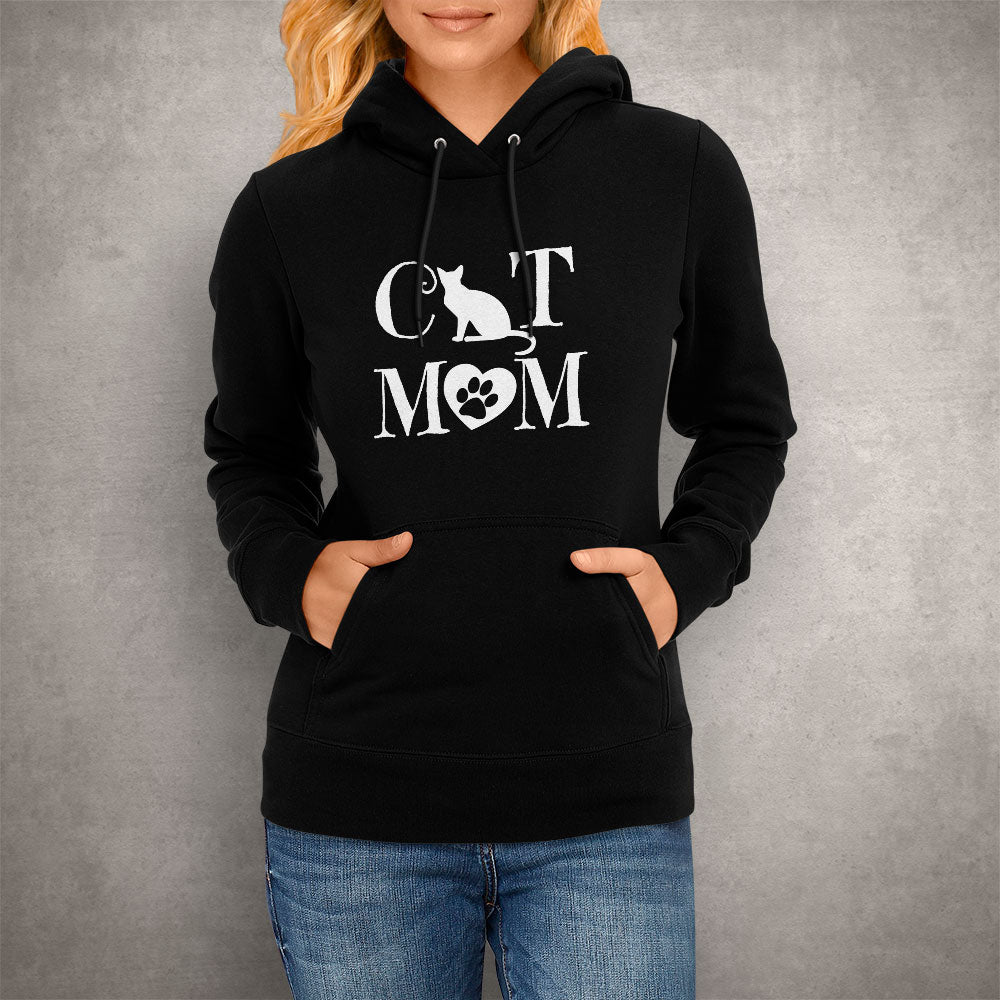 Cat Mom Heart Hoodie