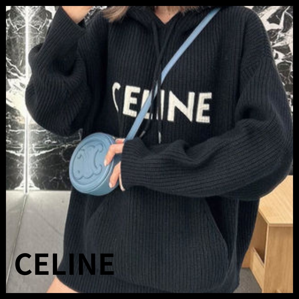 CELINE  |Celine sweater with hood in ribbed wool