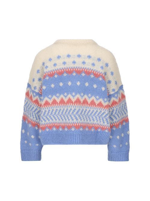 CELINE  |crew neck fair isle sweater in mohair and silk