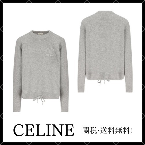 CELINE  |triomphe crew neck sweater in wool and cashmere