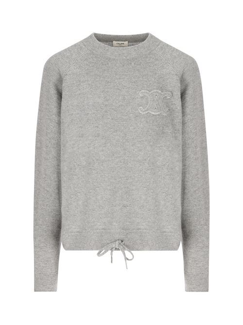 CELINE  |triomphe crew neck sweater in wool and cashmere