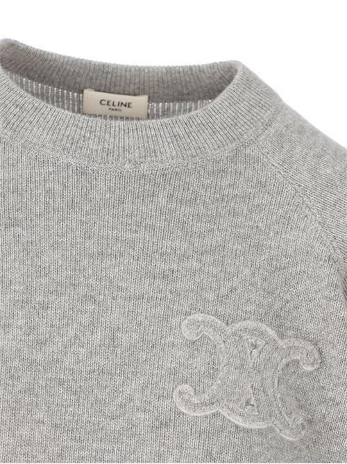 CELINE  |triomphe crew neck sweater in wool and cashmere