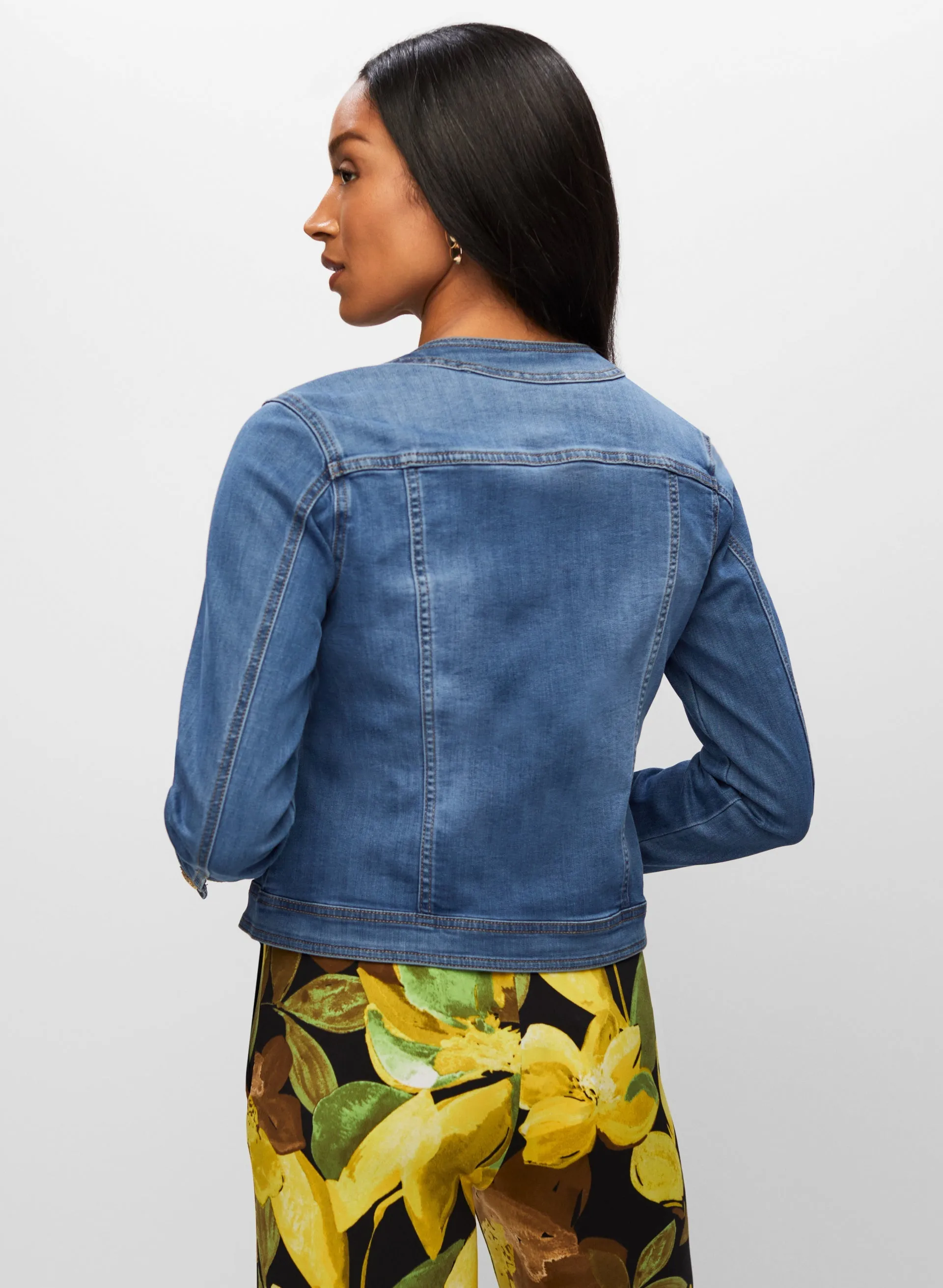 Crested Button Denim Jacket