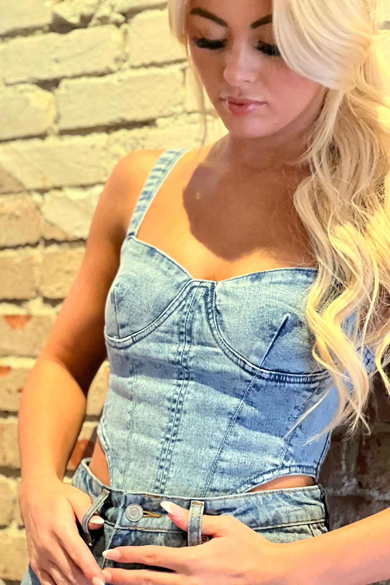 Denim Corset Top