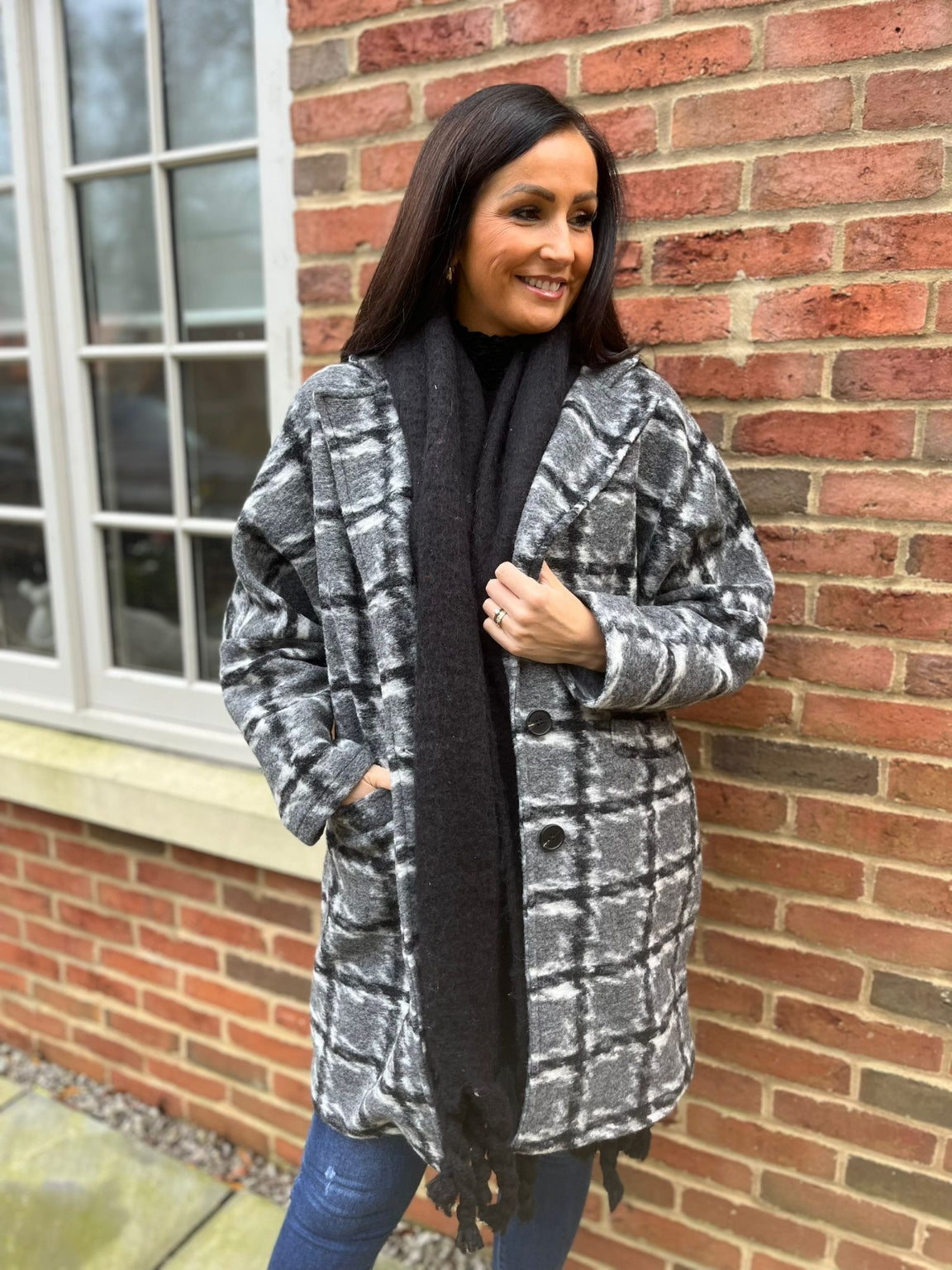 Dogtooth Checked Coat Flossie