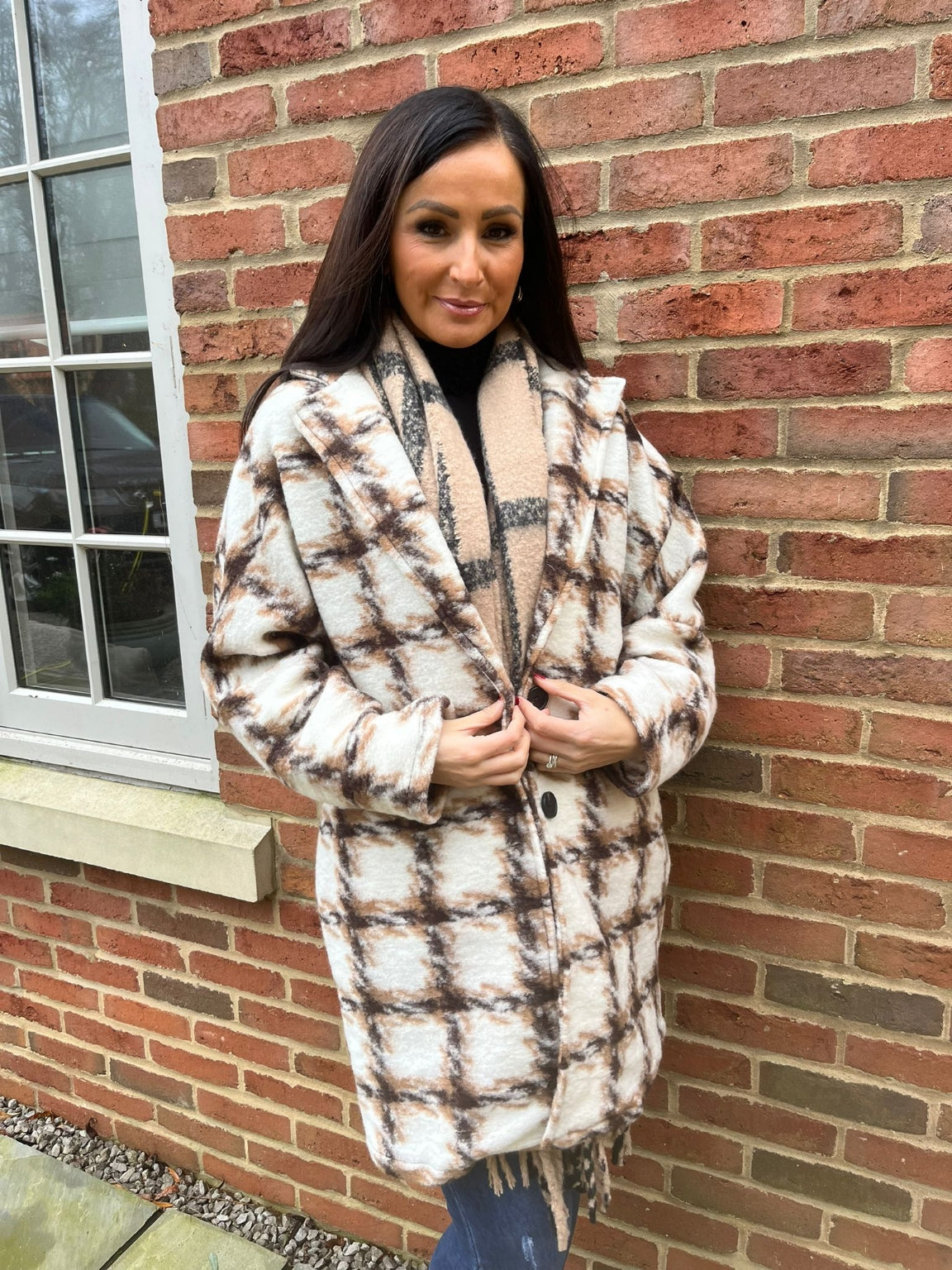 Dogtooth Checked Coat Flossie