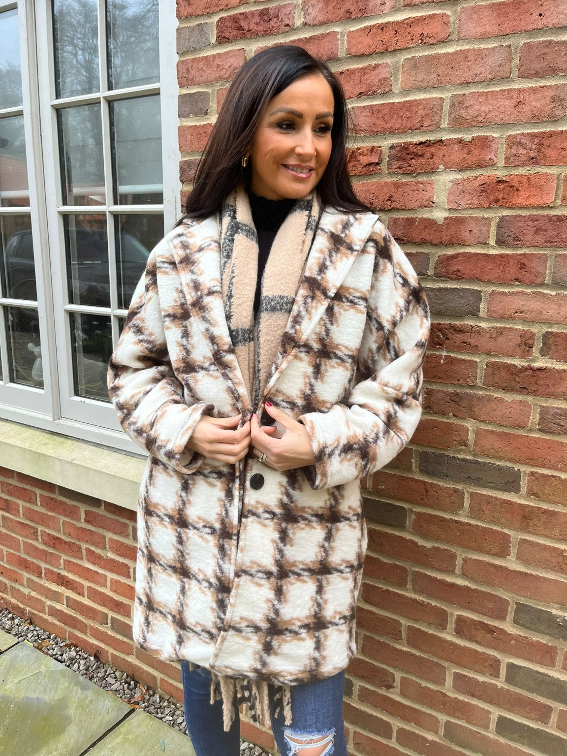 Dogtooth Checked Coat Flossie