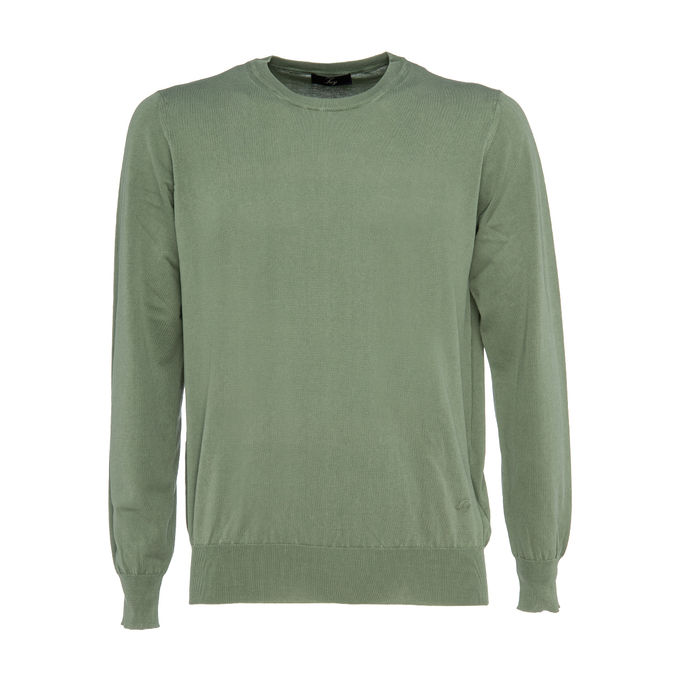 DYED CREW NECK SWEATER Man Sage