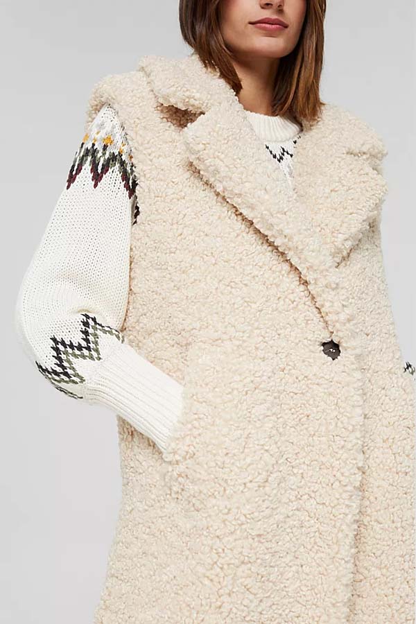 Esprit Faux Shearling Teddy Vest