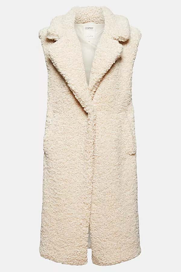 Esprit Faux Shearling Teddy Vest