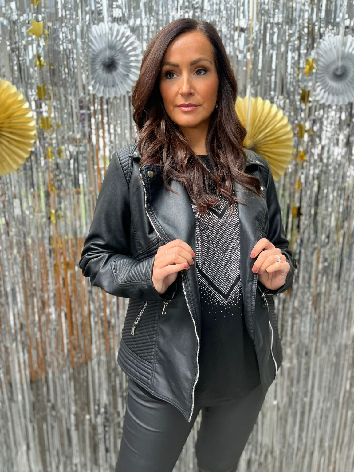 Faux Leather Biker Jacket