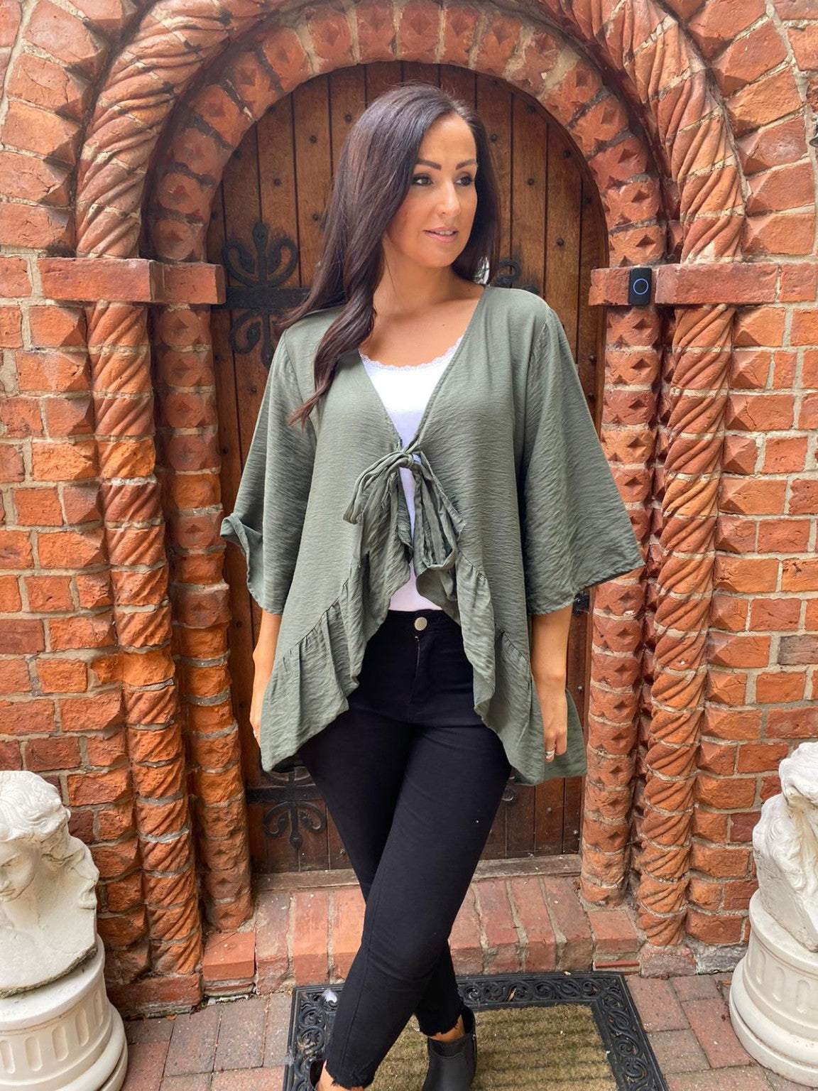 Frill Hem Tie Jacket Hannah