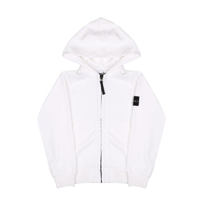 FULLZIP HOODIE WITH LOGO PATCH Kids White