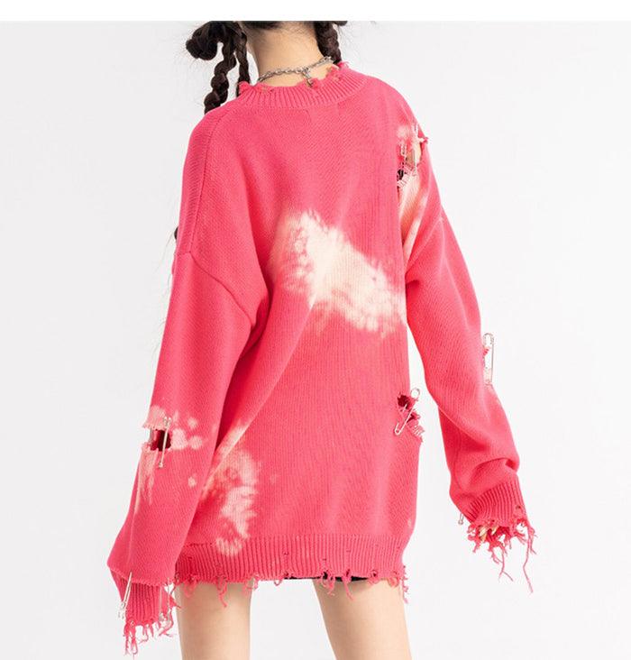 Get Comfy and Stylish with Oversized Gothic Knit Sweater Pullover Tops