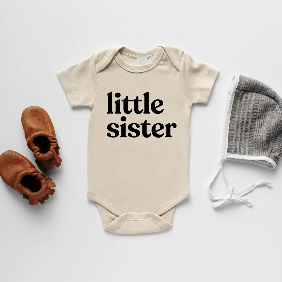 Gladfolk Little Sister Cream Organic Cotton Bodysuit