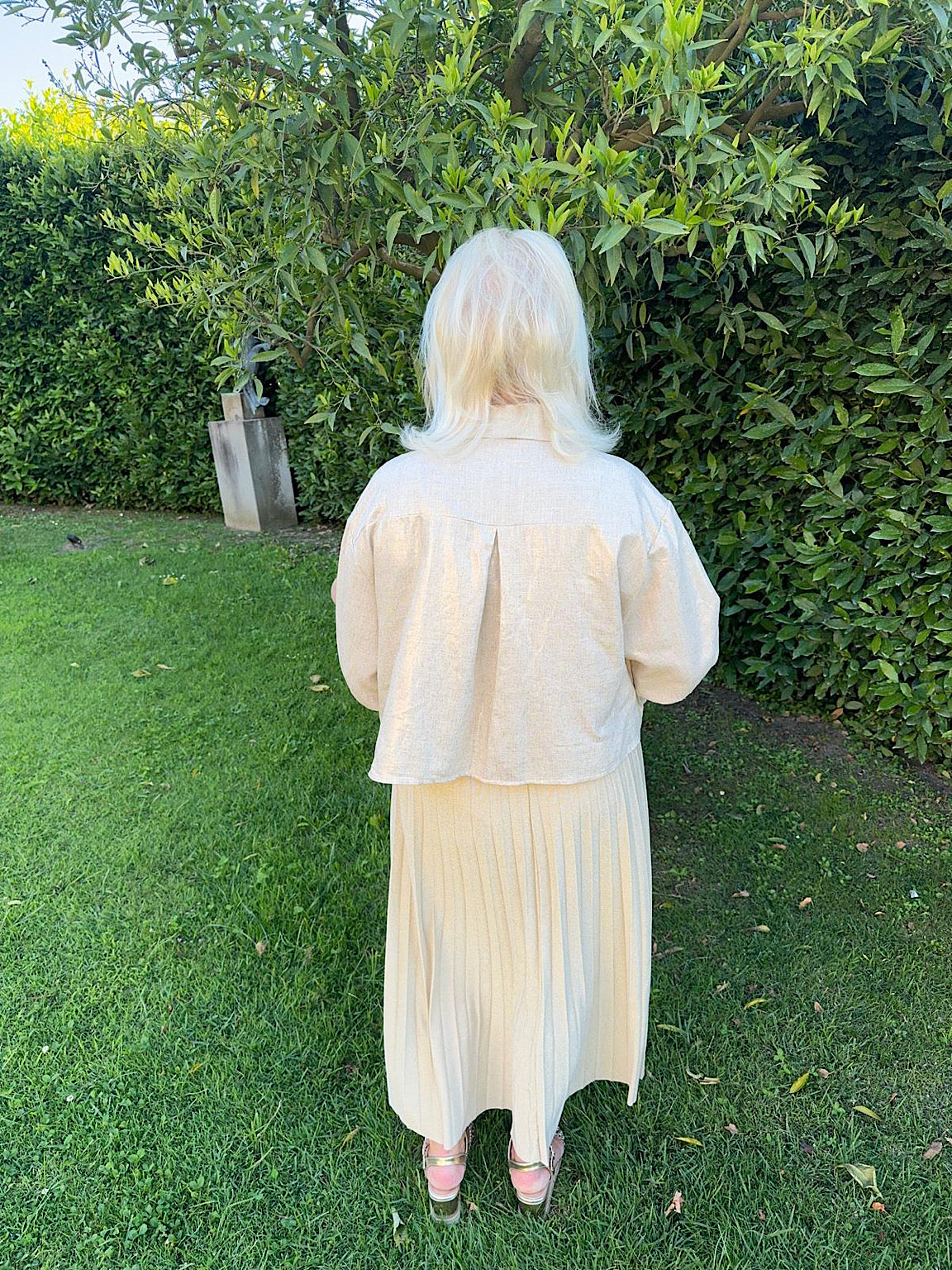 Gold Linen Blend Jacket Luna