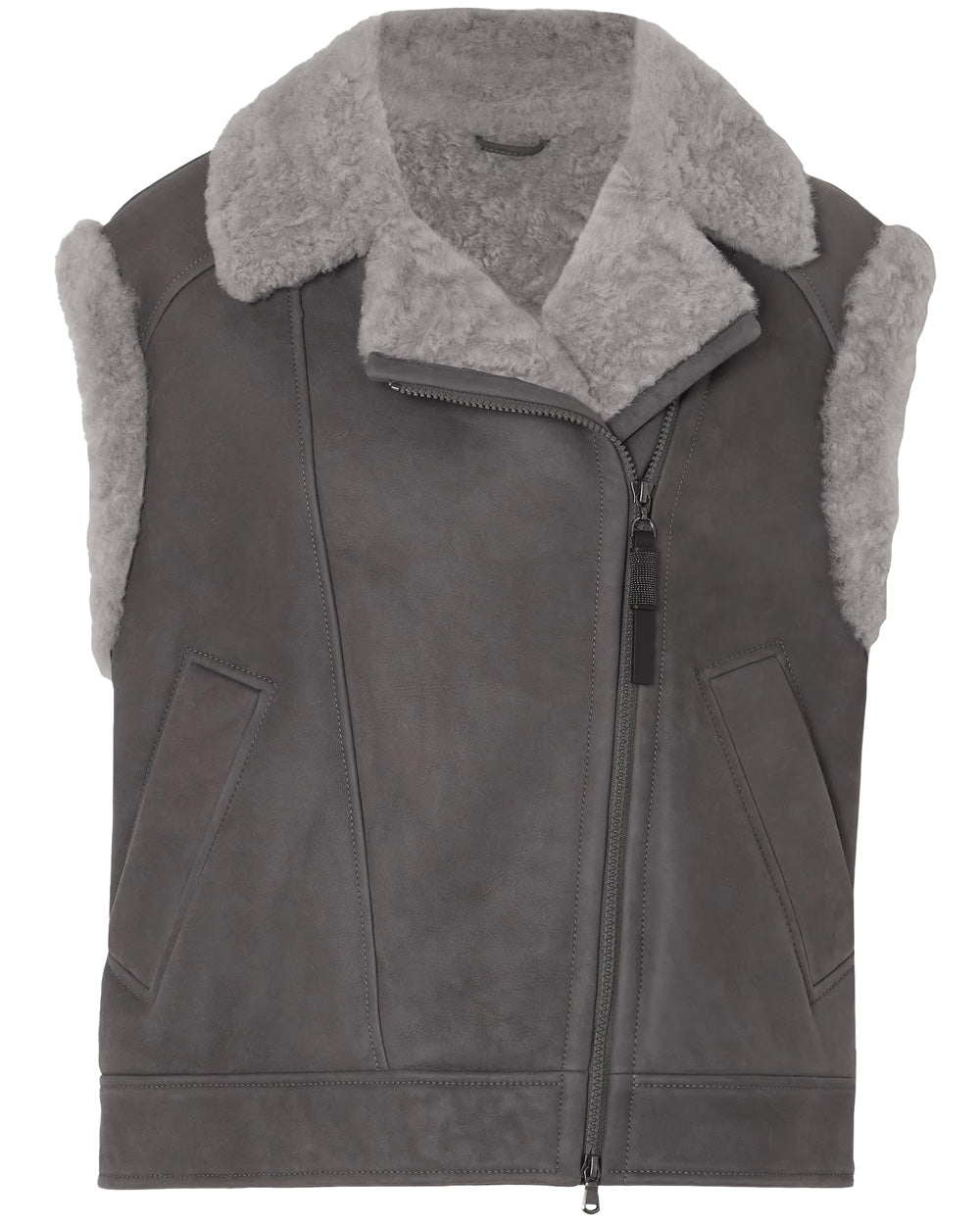 Grey Shearling Vest