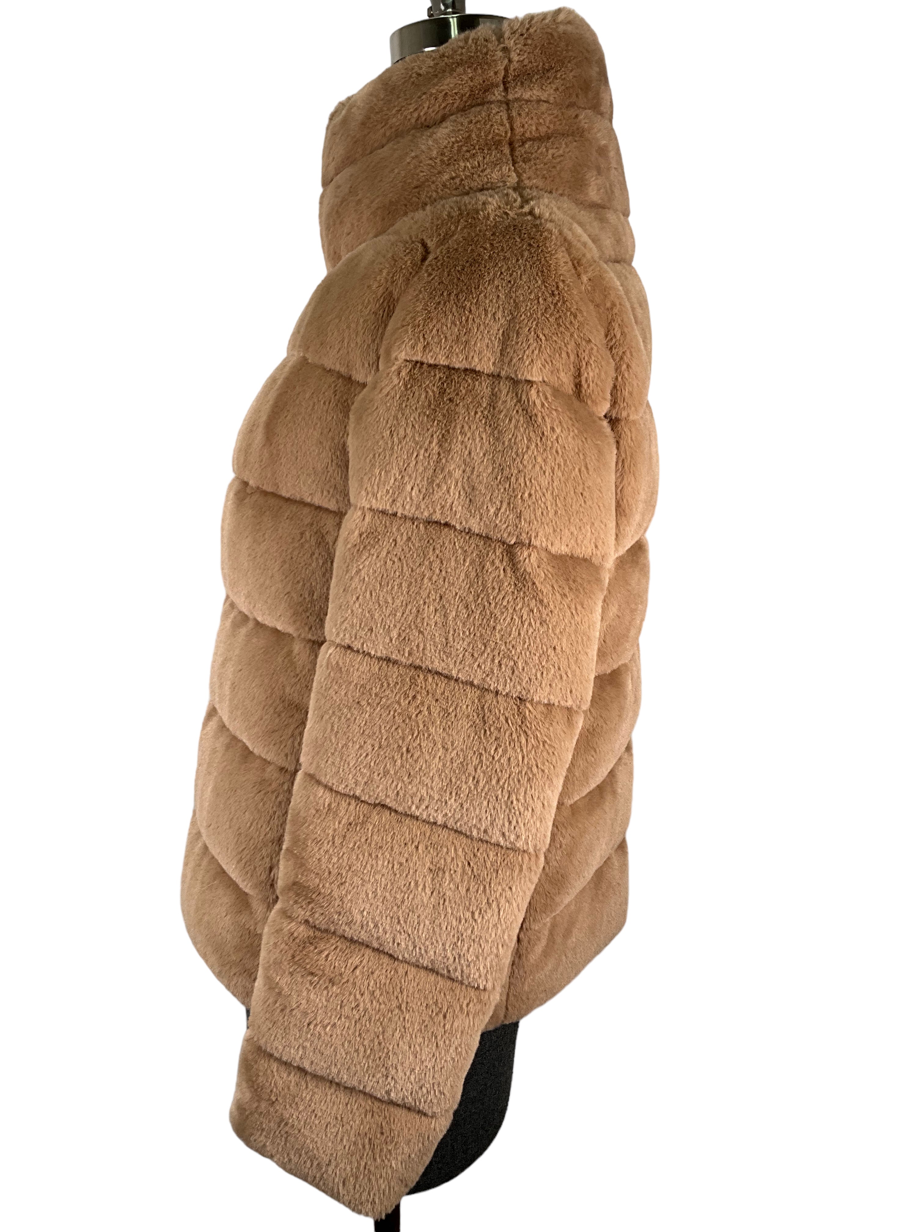 Herno Camel Faux Fur Teddy Coat Size S